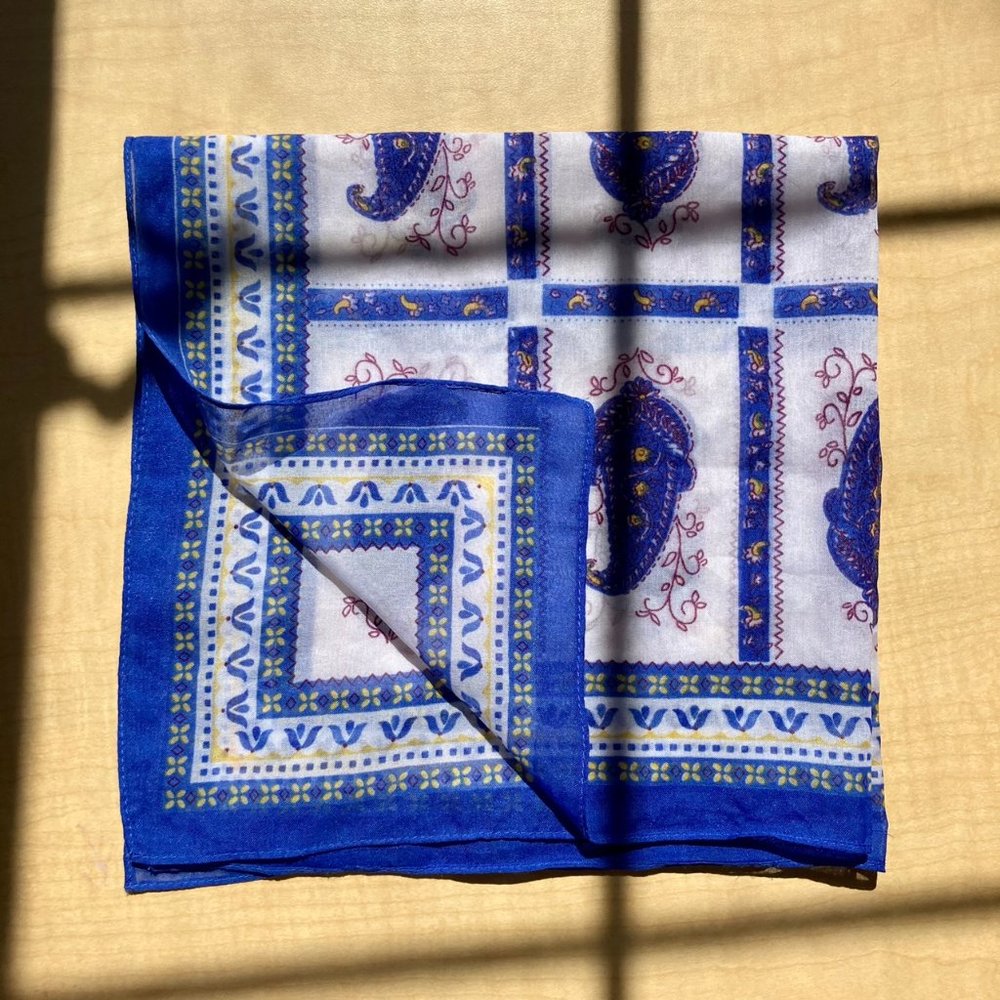 Paisley Blue Boho Sheer Scarf